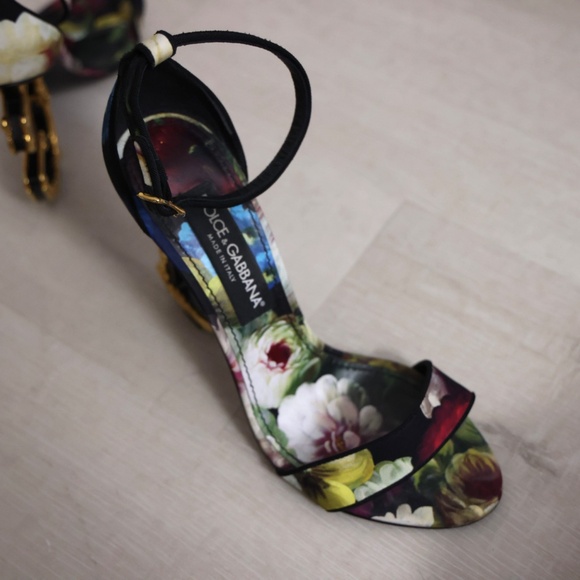 Dolce & Gabbana Floral Baroque Heel Sandals - Picture 10 of 12